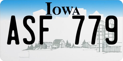 IA license plate ASF779