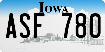 IA license plate ASF780