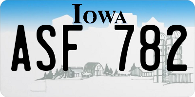 IA license plate ASF782