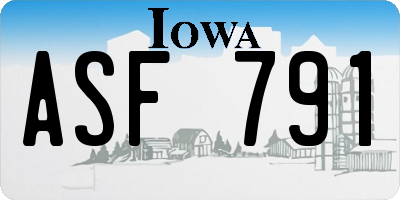 IA license plate ASF791