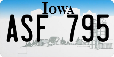 IA license plate ASF795