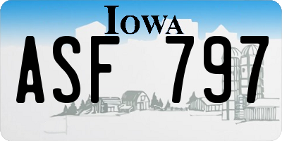 IA license plate ASF797