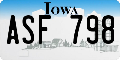 IA license plate ASF798