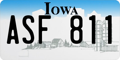 IA license plate ASF811