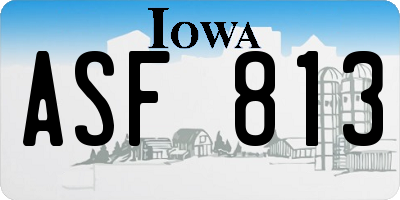 IA license plate ASF813