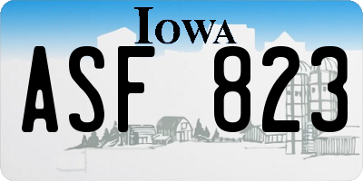 IA license plate ASF823