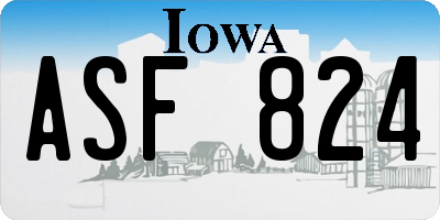 IA license plate ASF824