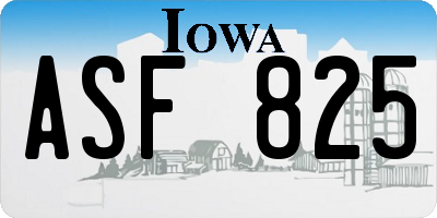 IA license plate ASF825