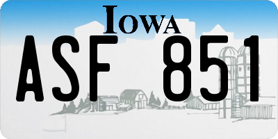 IA license plate ASF851