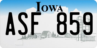 IA license plate ASF859