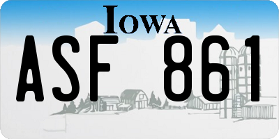 IA license plate ASF861