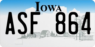 IA license plate ASF864