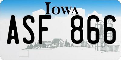 IA license plate ASF866