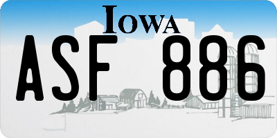IA license plate ASF886