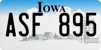 IA license plate ASF895