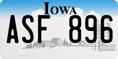 IA license plate ASF896