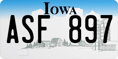 IA license plate ASF897