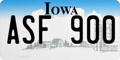 IA license plate ASF900