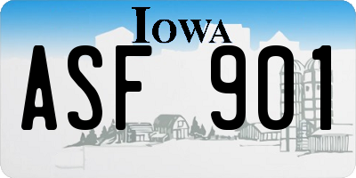 IA license plate ASF901