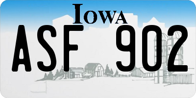 IA license plate ASF902