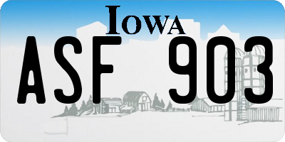 IA license plate ASF903