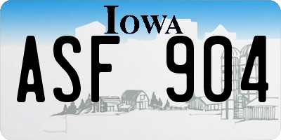 IA license plate ASF904