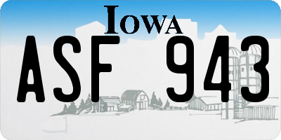 IA license plate ASF943