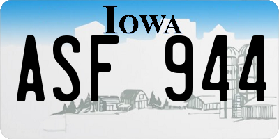 IA license plate ASF944