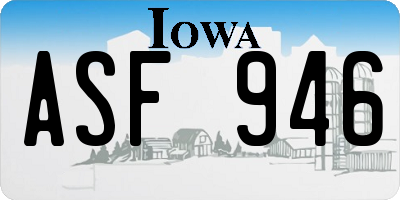 IA license plate ASF946