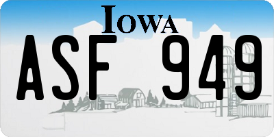 IA license plate ASF949
