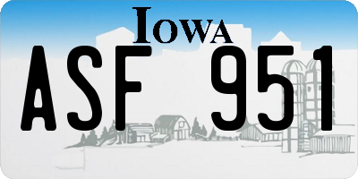 IA license plate ASF951