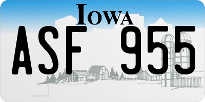 IA license plate ASF955