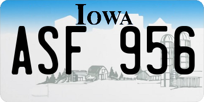 IA license plate ASF956