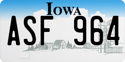 IA license plate ASF964