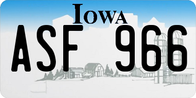 IA license plate ASF966