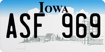 IA license plate ASF969