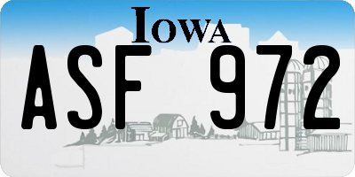 IA license plate ASF972