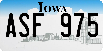 IA license plate ASF975