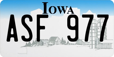 IA license plate ASF977