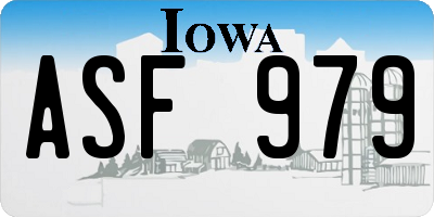 IA license plate ASF979