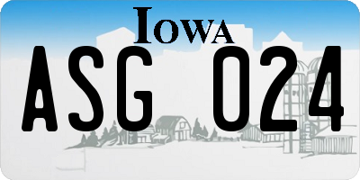 IA license plate ASG024