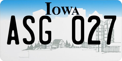 IA license plate ASG027
