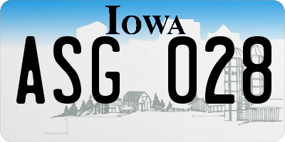 IA license plate ASG028