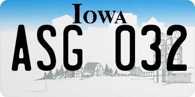 IA license plate ASG032