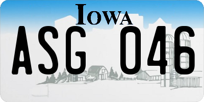 IA license plate ASG046