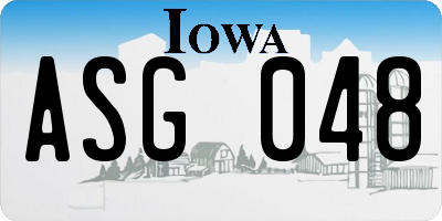 IA license plate ASG048