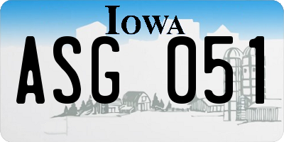 IA license plate ASG051