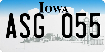 IA license plate ASG055