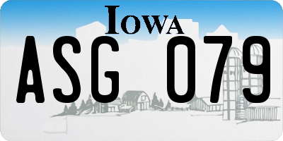 IA license plate ASG079