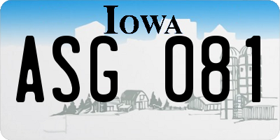 IA license plate ASG081